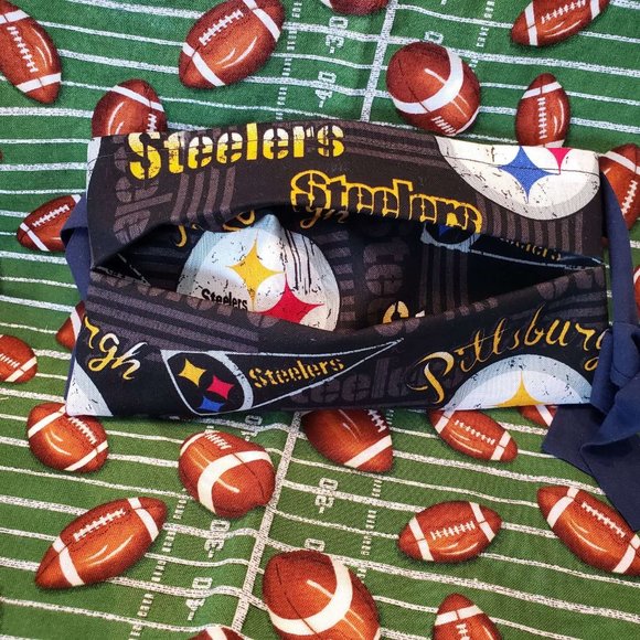 Hand Crafted Accessories - Pittsburgh Steelers Pleated Face Mask 100% Cotton